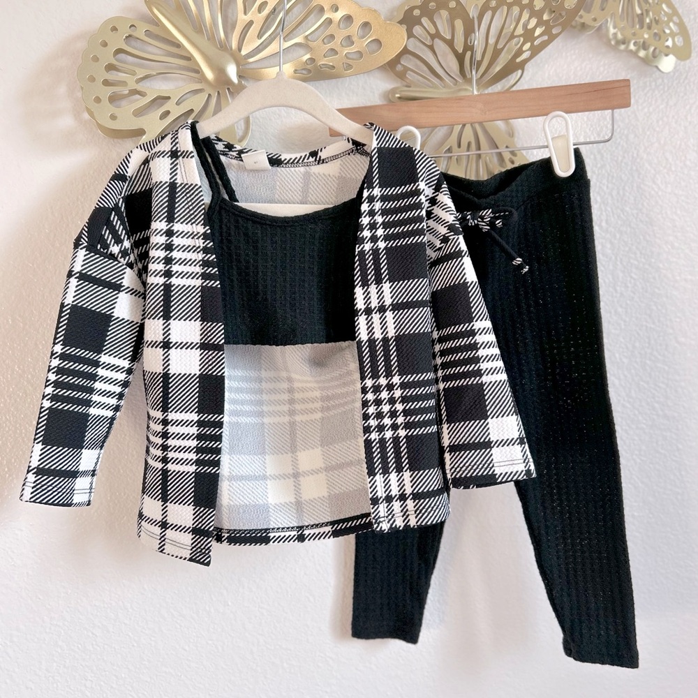 3 Piece Waffle Knit Matching Set